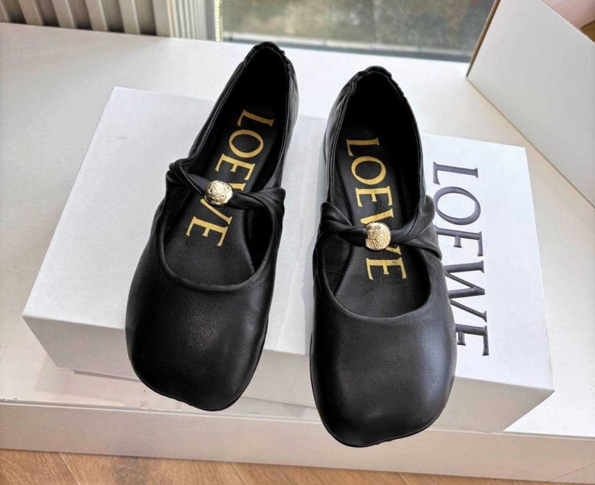 Женские Loewe Балетки Чёрные 38