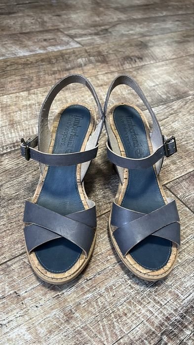 Women Timberland Heels Blue Leather 40