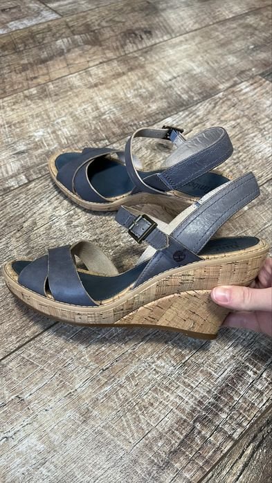 Women Timberland Heels Blue Leather 40