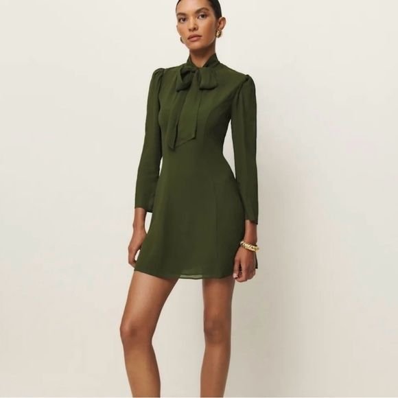 Женское Reformation Платье Хаки 36