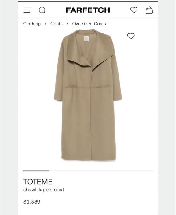 Женское Toteme Пальто Размер 36