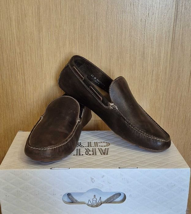Men Timberland Loafers Brown Leather 44