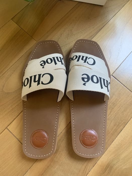 Женские Chloe Шлепанцы Бежевый Ткань 41