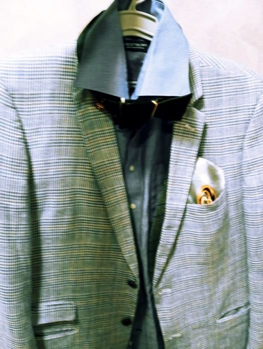 Men French Connection Blazer Blue Linen 42