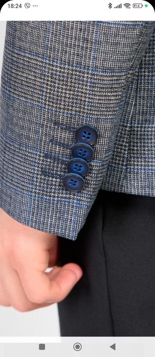 Men French Connection Blazer Blue Linen 42