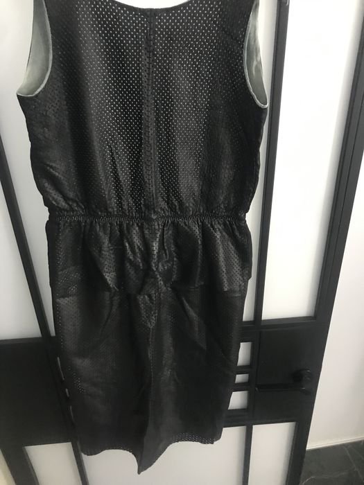 Женский Sportmax Платье Чёрное Кожаное