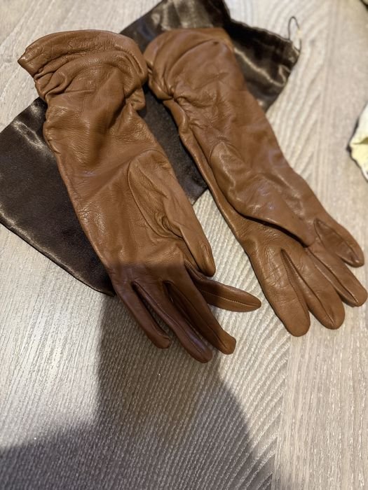 Унисекс Cucinelli Перчатки Коричневые Кожа S