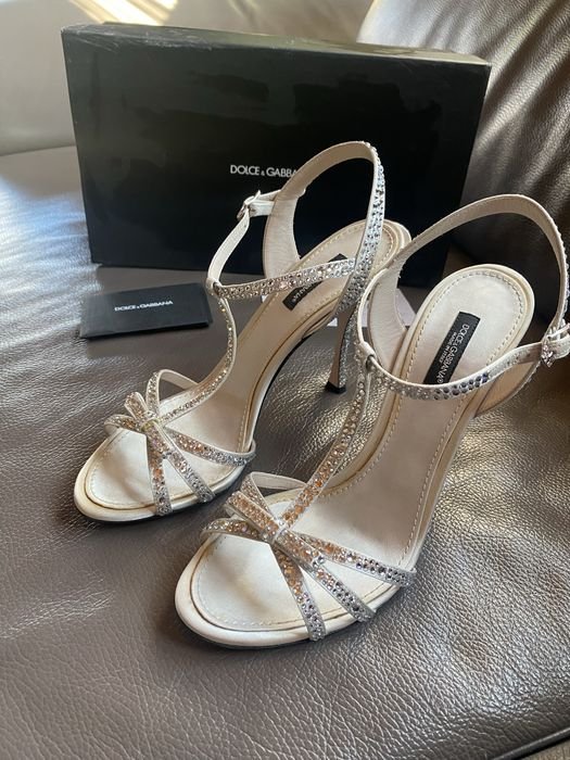 Women Dolce & Gabbana Heels Silver Strass 38.5