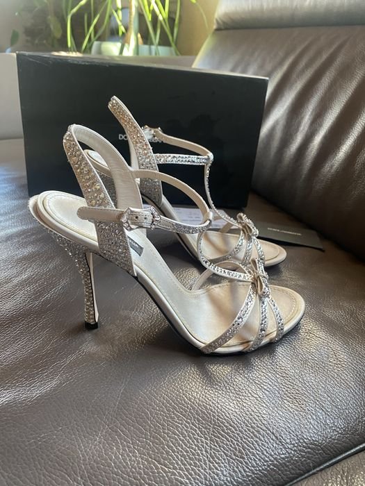 Women Dolce & Gabbana Heels Silver Strass 38.5