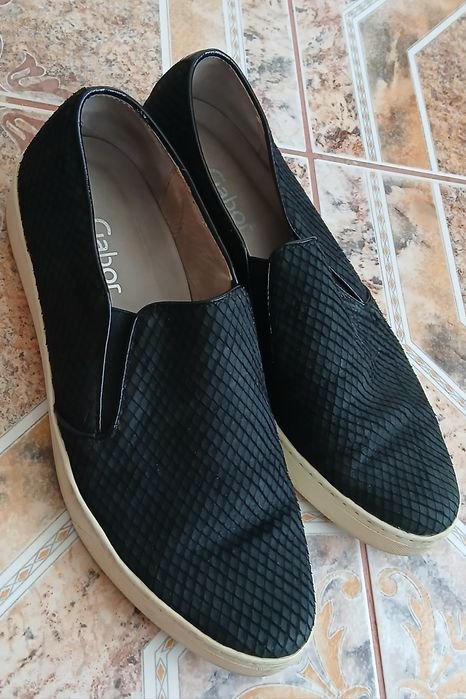 Herren Gabor Slipper Schwarz Leder 39