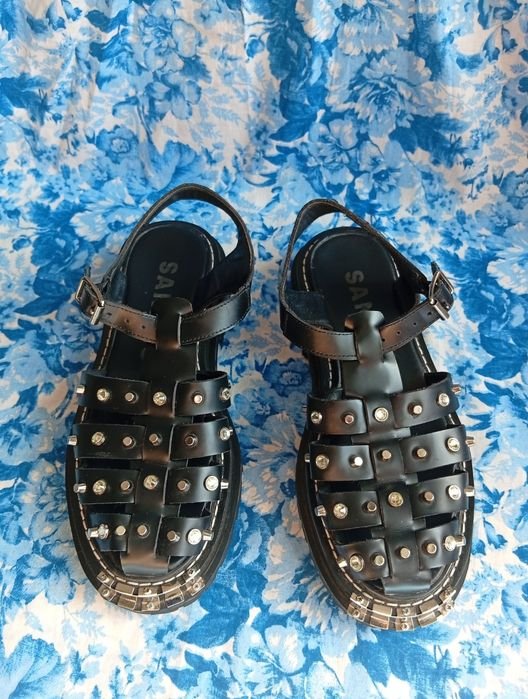 Women Sandro Heels Black Leather 37