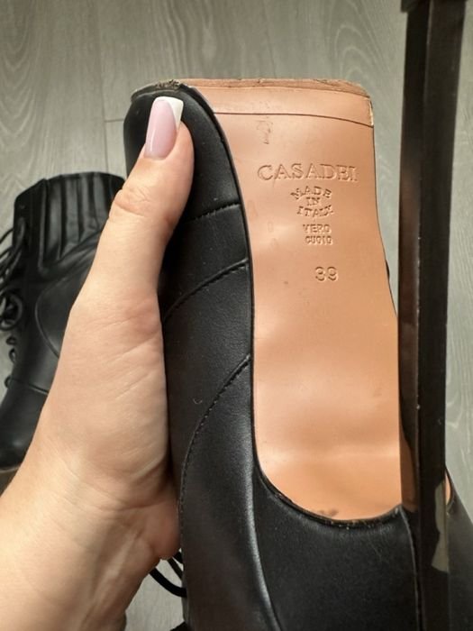 Женские Casadei Мини-чоботы Чёрные Кожа 39