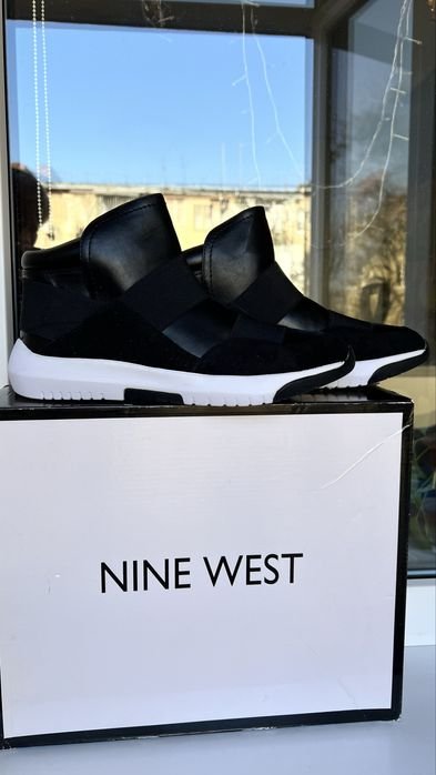 Women Nine WEST Boots Black Leather 40