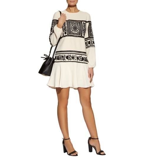 Женская RED VALENTINO Сукня Кремовая Вышивка 36