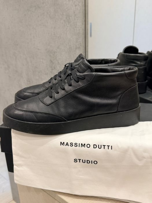 Homme Massimo Dutti Bottes Noir Cuir 42