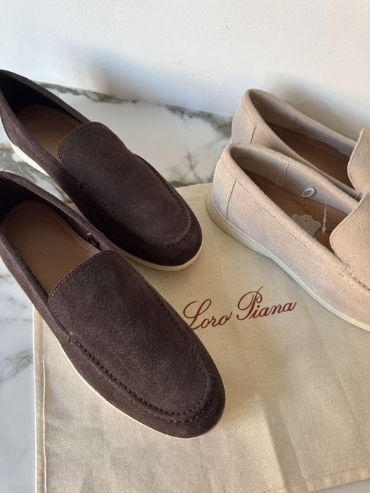 Мужской Loro Piana Лоферы Коричневый Замша
