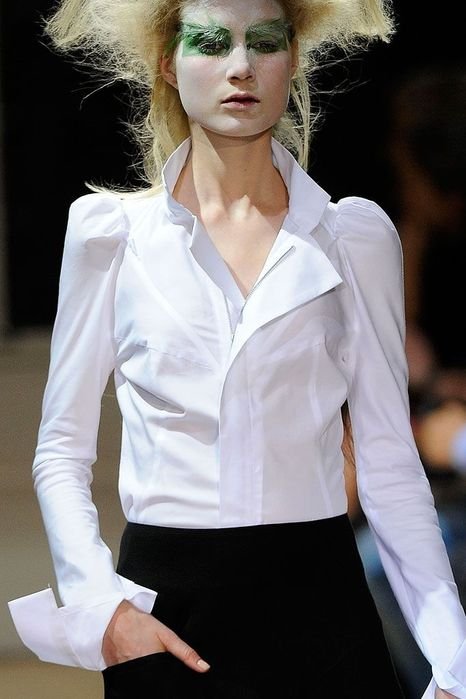 Donna Yohji Yamamoto Camicia Bianca Cotone
