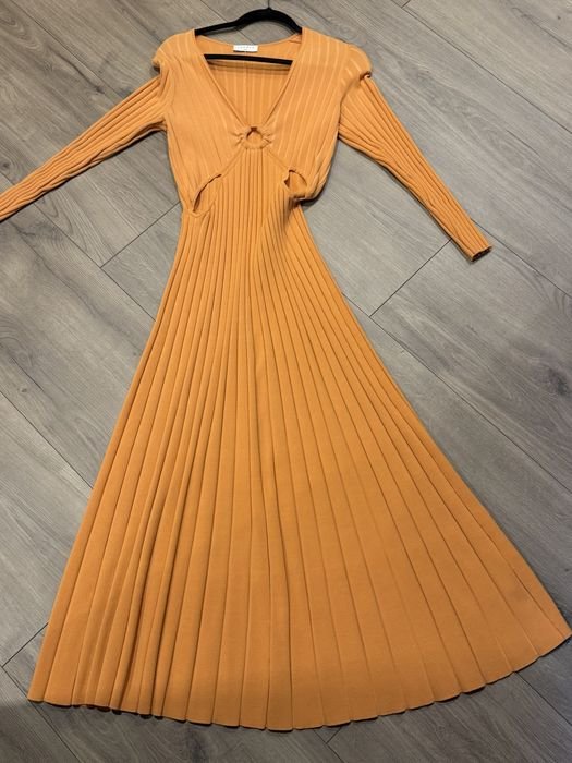 Женский Sandro Платье Оранжевый Гипюр 42