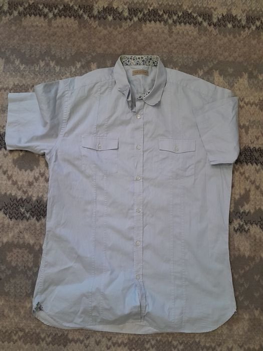 Men Ted Baker Shirt White Cotton 40