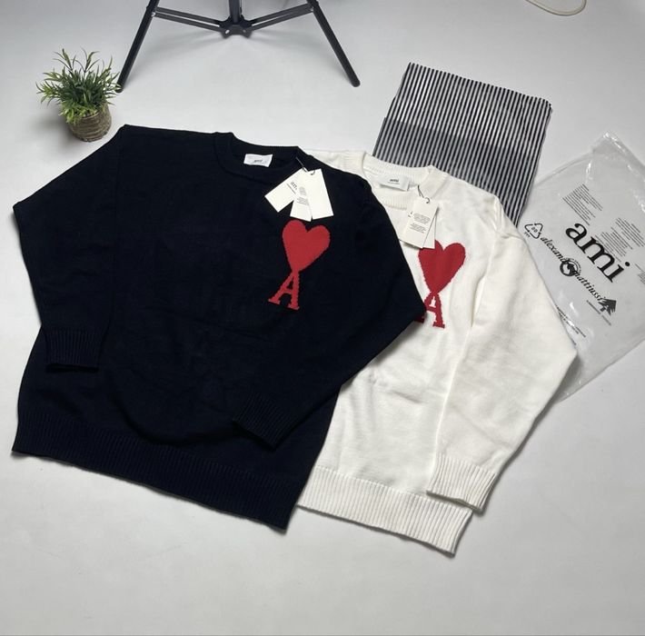 Мужской AMI Paris Светр Чёрный Бавовна 38