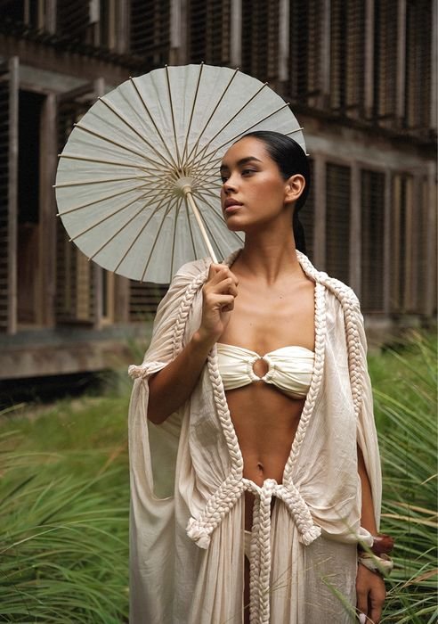 Damen Goddress Kleid Beige Chiffon Einheitsgröße