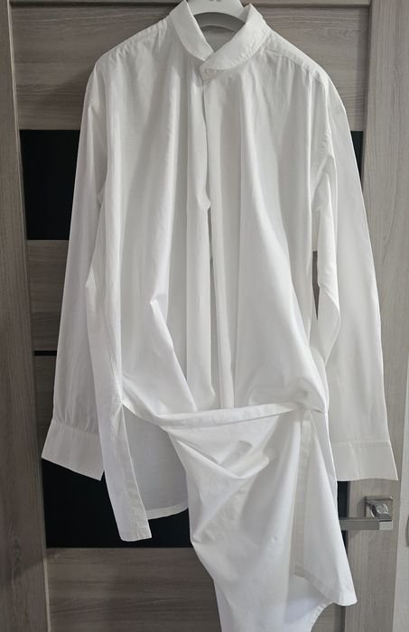 Мужской Yohji Yamamoto Рубашка Белая Хлопок