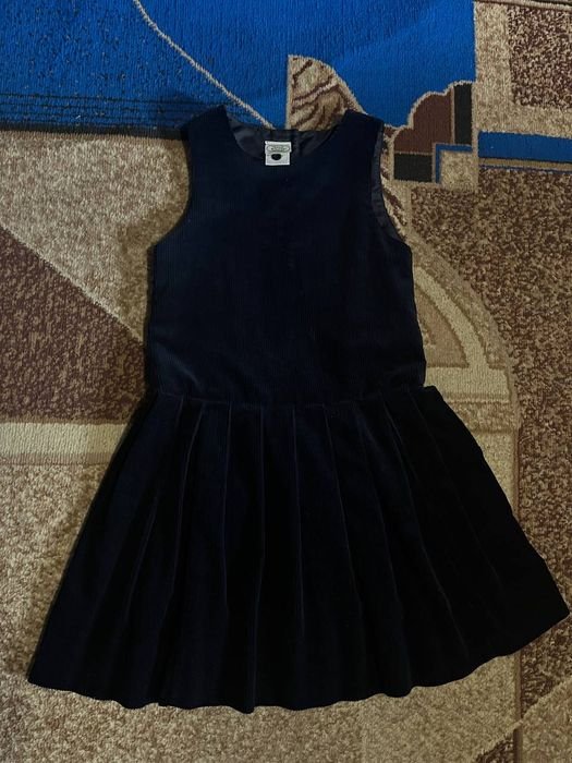 Donna Laura Ashley Abito Blu Navy Velluto 38