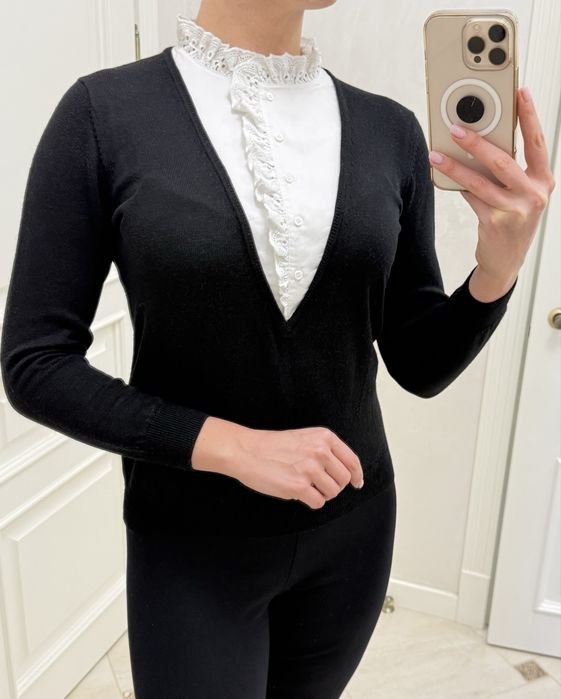 Donna Claudie Pierlot Maglione Nero Lana 36