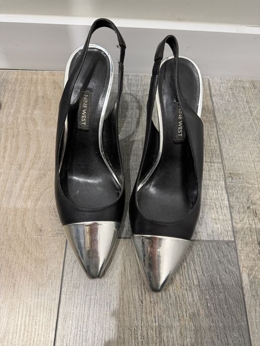 Damen Nine West Absätze Schwarz Leder 38