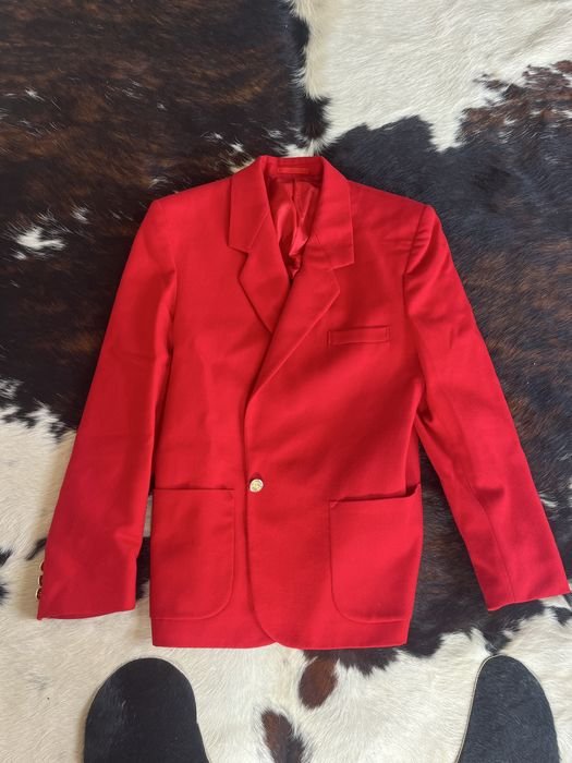 Женский Burberry Пиджак Красный Шерсть 38