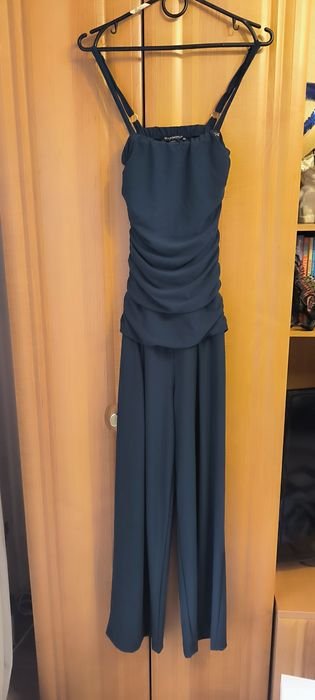 Damen Jumpsuit Marineblau Polyester 34