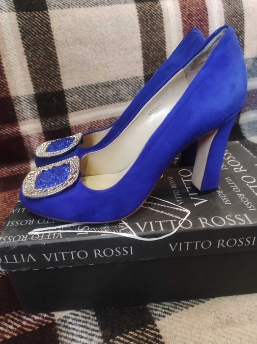Женские Vitto Rossi Туфли Синие Замша 37