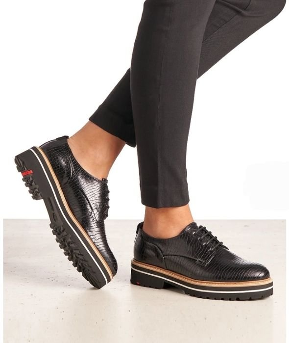 Women LLOYD Loafers Black Leather 39