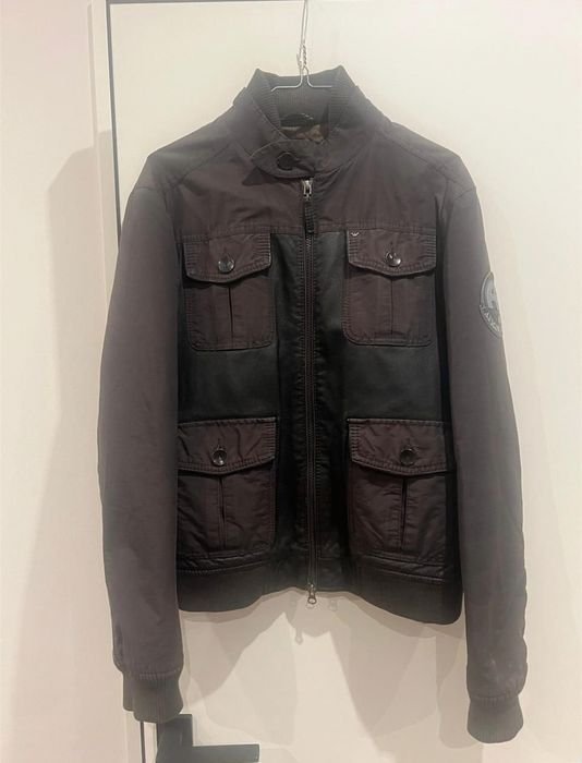 Мужской Armani Куртка Коричневая Кожа L