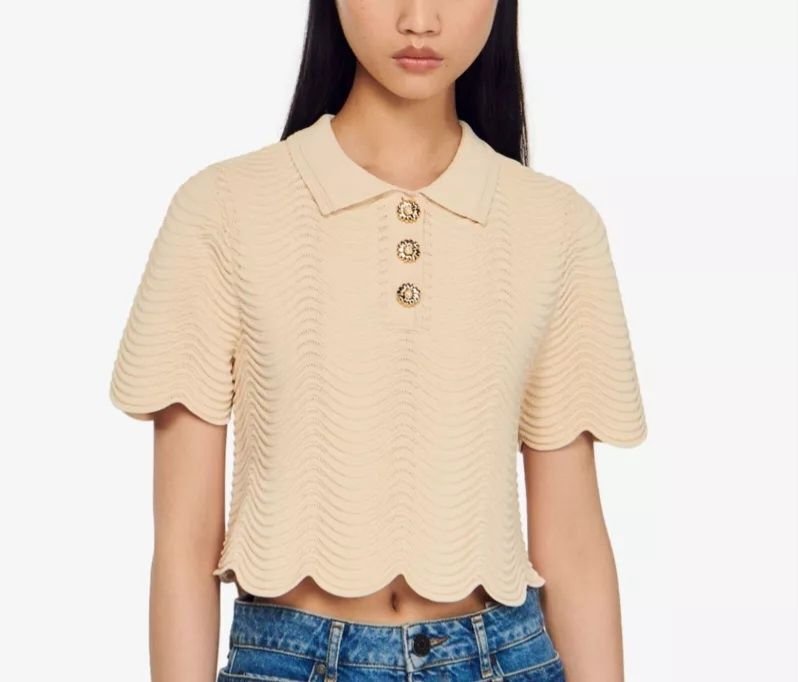 Women Sandro Shirt Beige Viscose 36