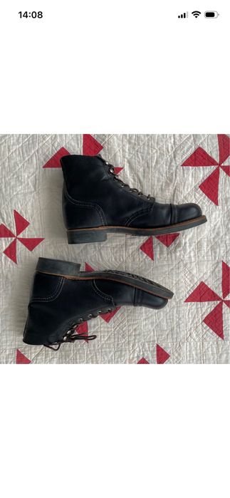 Uomo Red Wing Stivali Neri Pelle 39