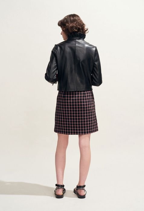 Donna Claudie Pierlot Giacca Nera Pelle 40