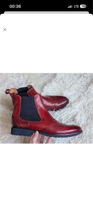 Men Melvin & Hamilton Boots Burgundy Leather 41