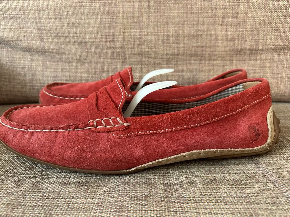 Damen Clarks Slipper Rot Leder 41