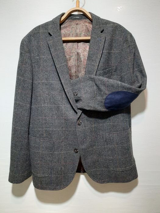 Herren Cedar Wood State Sakko Grau Wolle 40