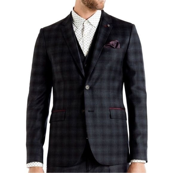 Мужской Ted Baker Костюм Серый Шерсть 38