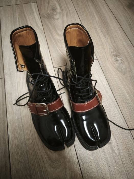 Men Maison Margiela Boots Black Faux Leather 42