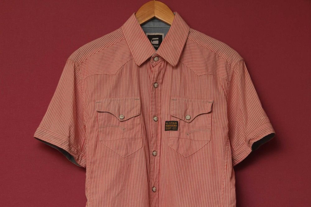 Мужской G-Star RAW Рубашка Красная Хлопок 38