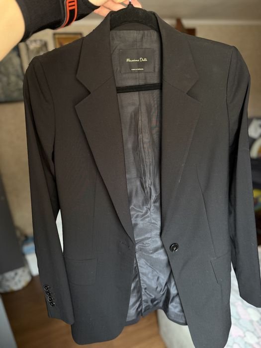 Женский Massimo Dutti Пиджак Чёрный Бавовна 36