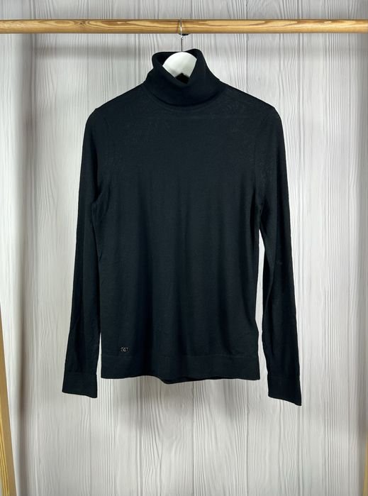 Women Ralph Lauren Turtleneck Black Silk Modal 40