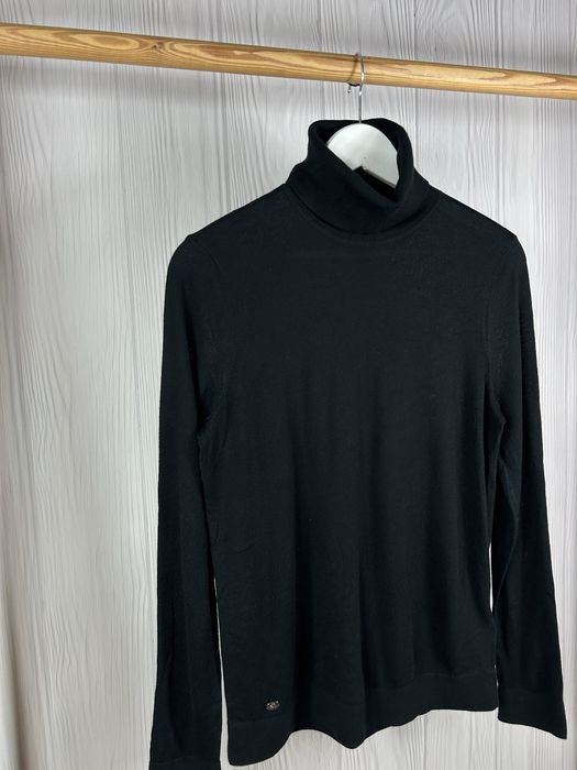 Women Ralph Lauren Turtleneck Black Silk Modal 40