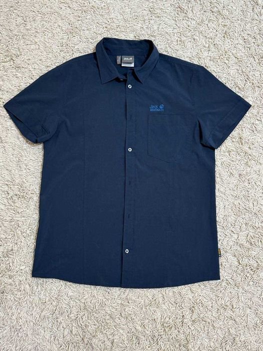 Uomo Jack Wolfskin Camicia Blu Navy 40