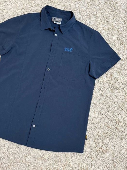 Uomo Jack Wolfskin Camicia Blu Navy 40