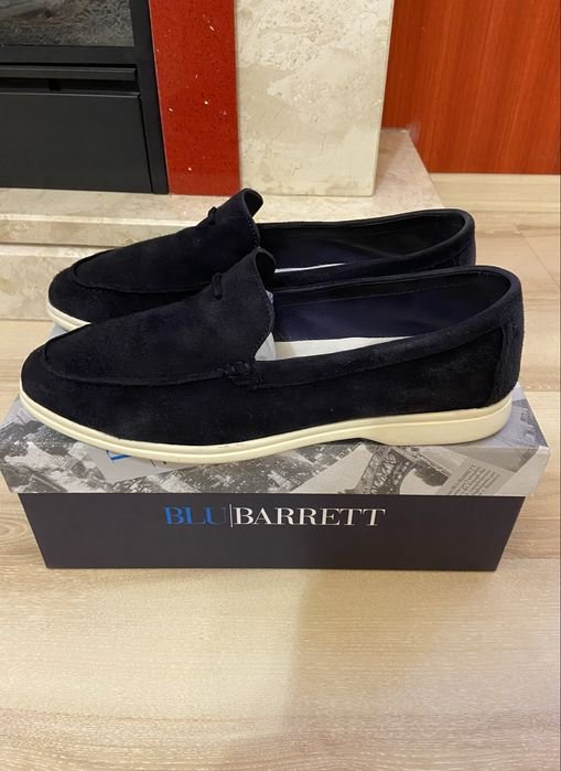 Uomo Barrett Mocassini Blu Navy Suede 43-44