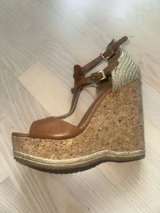 Women Jimmy Choo Heels Brown Leather 40